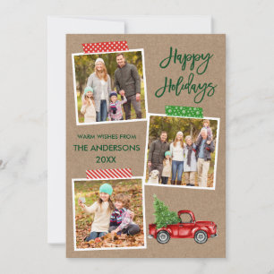 Penseel Script Craft Tape  Red Truck Kraft Feestdagenkaart