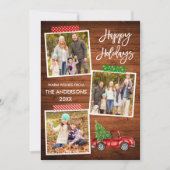 Penseel Script Craft Tape Wood  Red Truck Feestdagenkaart (Voorkant)