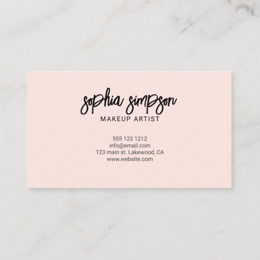 Penseel Script Girly Blush Pink Loyalty Kaart (Achterkant)