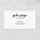 Penseel Script Girly White Afsprakenkaartje (Achterkant)