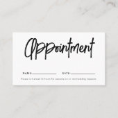 Penseel Script Girly White Afsprakenkaartje (Voorkant)