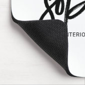 Penseel Script Girly White Muismat (Hoek)