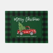 Penseel Script Green Pset Kerstmis Truck Deurmat (Voorkant)