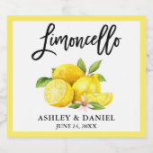 Penseel Script Limoncello Waterverf Lemons Likeurfles Etiket (Enkel label)