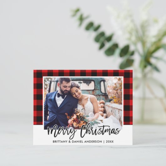 Penseel Script Red Pset Weddenschap met kerstmis Briefkaart (Staand voorkant)