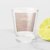 Penseel Script Rustic Wood  Kerstmis Shot Glas (Achterkant)