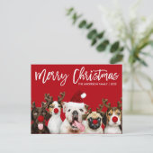 Penseel Script Star Merry Kerstdogs Red Briefkaart (Staand voorkant)