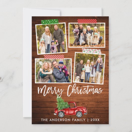 Penseel Script-tapedrukbus met kerstmis Feestdagenkaart (Voorkant)