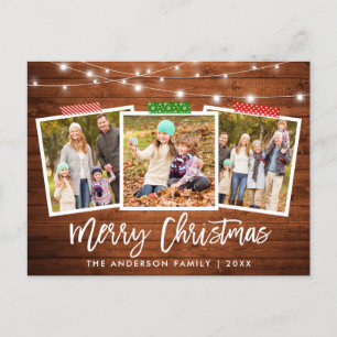 Penseel Script-tapedrukhout met kerstmis Briefkaart