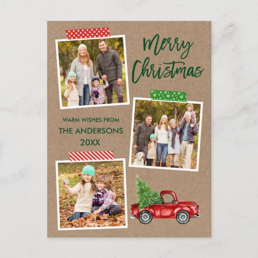 Penseel Script-tapetapewagen kerstkraft Briefkaart (Voorkant)