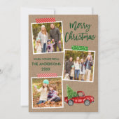 Penseel Script-tapetapewagen kerstkraft Feestdagenkaart (Voorkant)