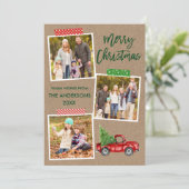 Penseel Script-tapetapewagen kerstkraft Feestdagenkaart (Staand voorkant)