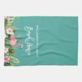 Penseel Script Tropical Floral Beach House Theedoek (Horizontaal)