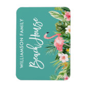 Penseel Script Tropical Floral Family Beach House Magneet (Verticaal)