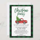 Penseel Script Truck Green Pset Kerstparty Kaart (Voorkant)