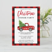 Penseel Script Truck Red Pset-kerstparty Kaart (Staand voorkant)