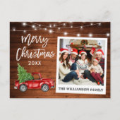 Penseel Script Truck Wood  Kerstmis foto Briefkaart (Voorkant)
