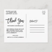 Penseel-Script Weddenschap van foto's en Bedankt M Briefkaart (Achterkant)