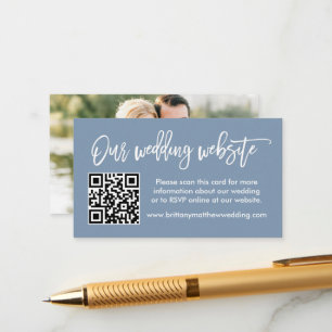 Penseel Script Weddenschap Website QR Foto Dusty B Informatiekaartje