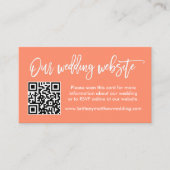 Penseel Script Weddenschap Website QR Foto Koraal Informatiekaartje (Voorkant)