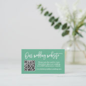 Penseel Script Weddenschap Website QR Foto Mint Gr Informatiekaartje (Staand voorkant)