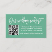 Penseel Script Weddenschap Website QR Foto Mint Gr Informatiekaartje (Voorkant)