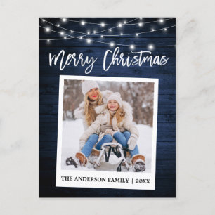 Penseel Script Wood Instant Camera Kerstmis Briefkaart