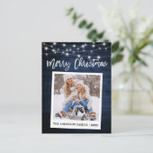Penseel Script Wood Instant Camera Kerstmis Briefkaart (Staand voorkant)