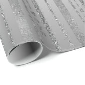 Penseel Silver Faux Gltr Stripes "Prettige feestda Cadeaupapier (Rol Hoek)