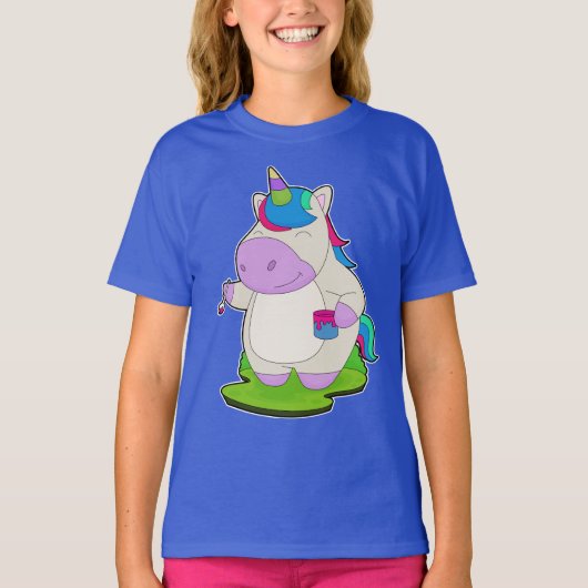 Penseel van Unicorn Painter T-shirt (Voorkant)