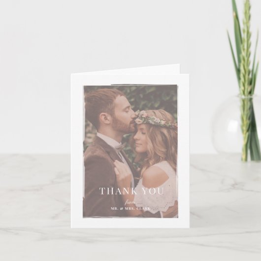 Penseelbedekte bruiloft Dank u Bedankkaart (Voorkant)