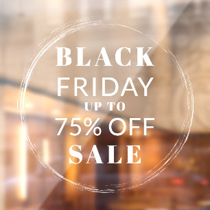 Penseelcirkel Lijst zwart Vrijdag winkelvenster Raamsticker