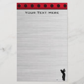 Penseelde aluminium look Golfer Briefpapier (Voorkant)