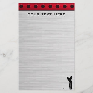 Penseelde aluminium look Golfer Briefpapier