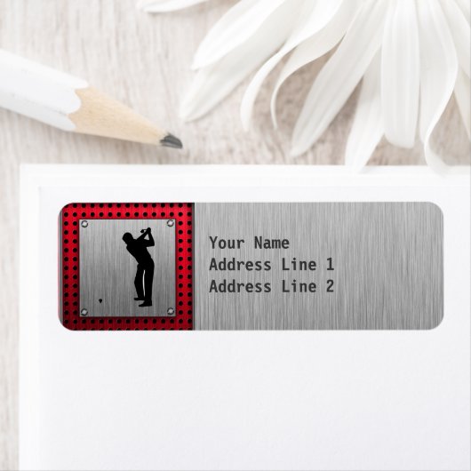 Penseelde aluminium look Golfer Etiket (Insitu)