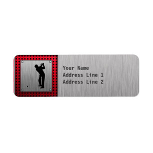 Penseelde aluminium look Golfer Etiket