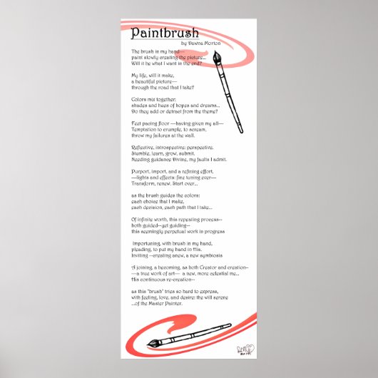 penseelgedicht poster (Voorkant)