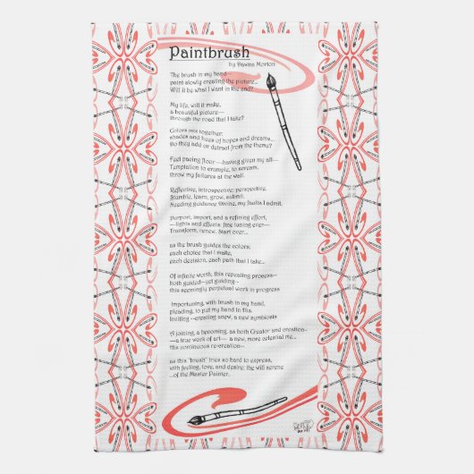 penseelgedicht theedoek (Verticaal)