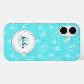 Penseelkersen lilly-pilly floral aqua iphone case (Achterkant (horizontaal))