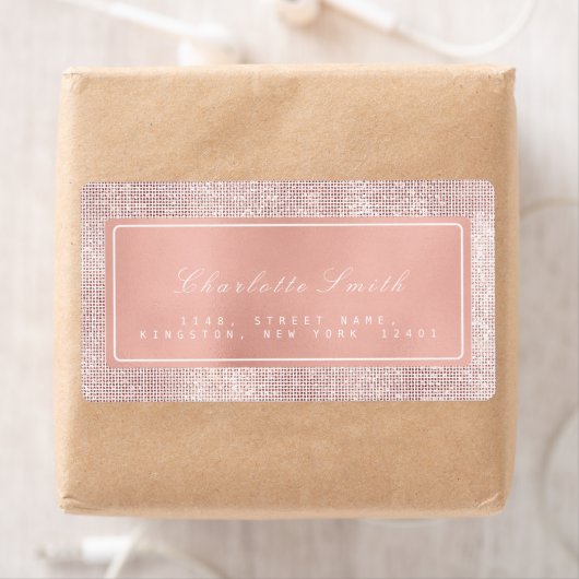 Penseelkus roze rozenroodroodroodterugzendadreslab etiket (Insitu)