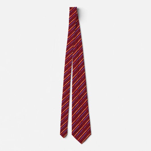 Penseellijn met streepjes rood en blauw tweezijdig stropdas (Achterkant)