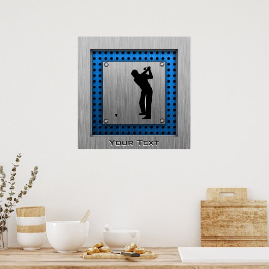 Penseelmetalen blik Golf Poster (Keuken)