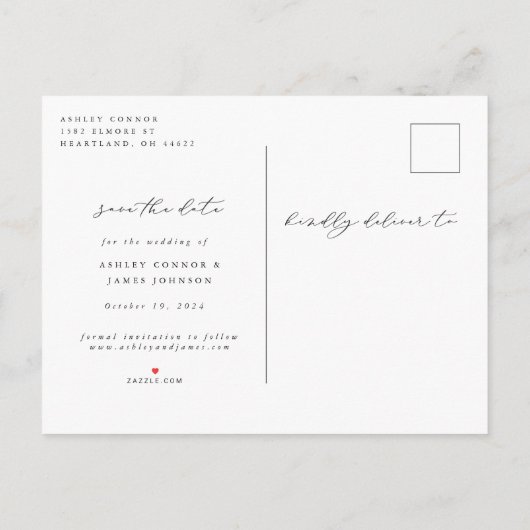 Penseelrand Het Briefkaart Datum opslaan (Achterkant)