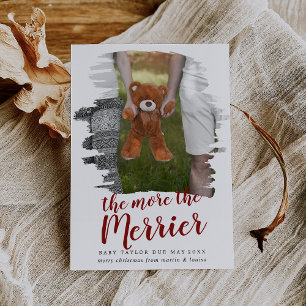 Penseelrood hoe meer de foto van de zwangerschap v feestdagenkaart