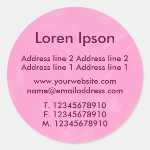 Penseelroze zaken / Profiel Ronde Sticker