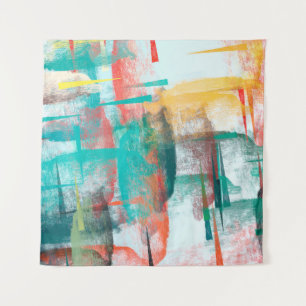 Penseelschilderij. Het artistieke canvas mengt uni Wandkleed