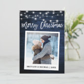 Penseelscript: direct camera, paar kerst feestdagenkaart (Staand voorkant)