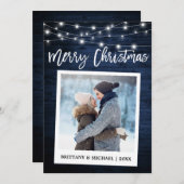 Penseelscript: direct camera, paar kerst feestdagenkaart (Voorkant / Achterkant)