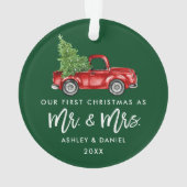 Penseelscript Eerste Kerst  Truck Ornament (achterkant)