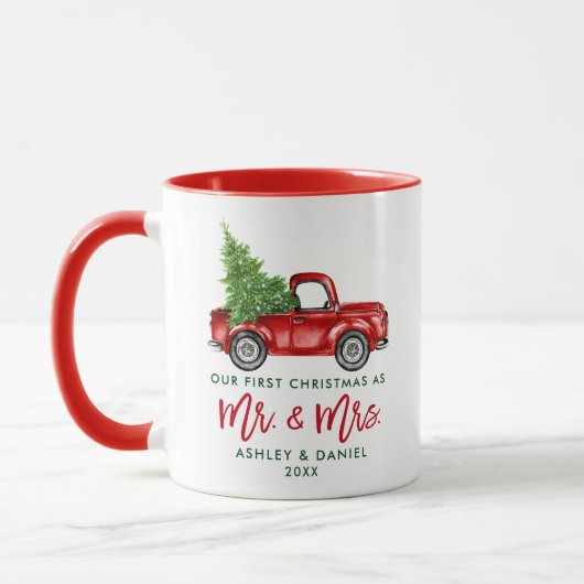 Penseelscript Eerste Kerstmis, Mrs Truck Red Mok (Links)